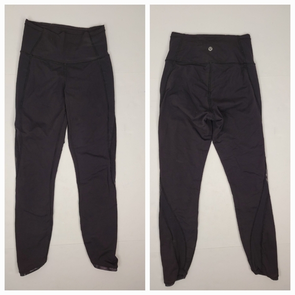 Lululemon Sz 4 High Rise Leggings Featherlight Tight Mesh T60416 - Picture 1 of 8